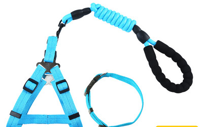 Текстилен нагръдник и повод за куче с пластмасова закопчалка