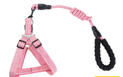 Текстилен нагръдник и повод за куче с пластмасова закопчалка