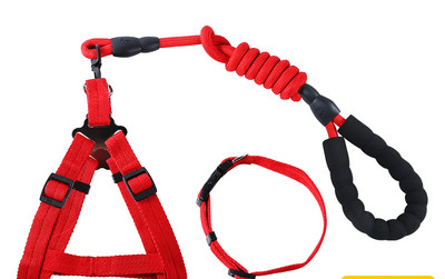 Текстилен нагръдник и повод за куче с пластмасова закопчалка