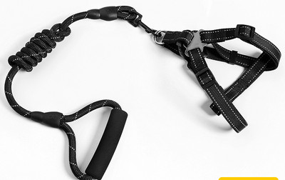 Текстилен нагръдник и повод за куче с пластмасова закопчалка