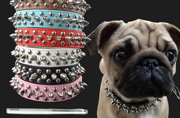 Кучешки нашийник с метални нитове 