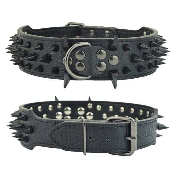 Кучешки кожен нашийник с нитове