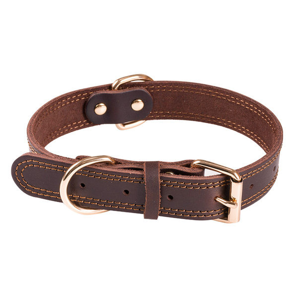 Guler de câine din piele artificială cu carouri metalice