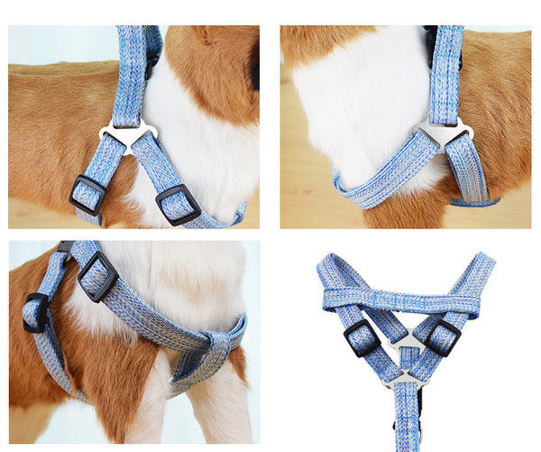 Кучешки нагръдник от лен с повод 