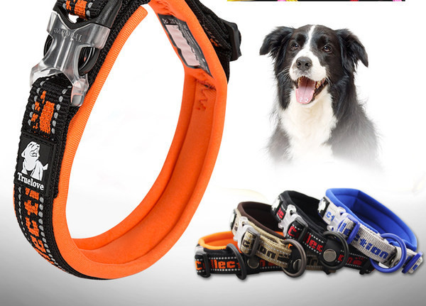 Нашийник за кучета с бродиран надпис 