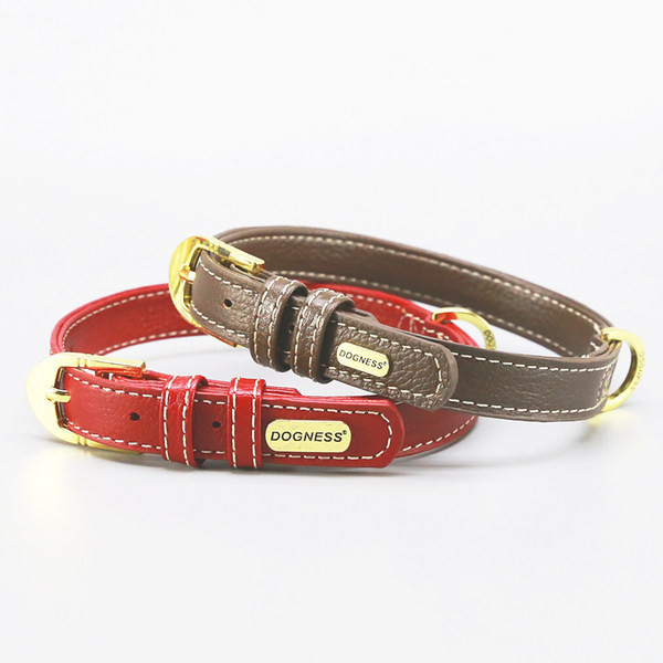 Lesa de caine din piele cu catarama aurie