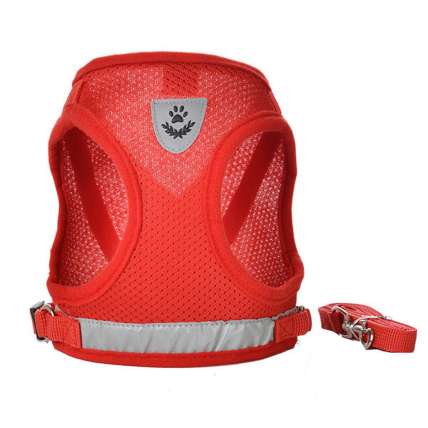 Bavetă textilă pentru câini din material plasă și lesă textilă