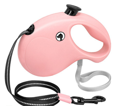 Guler din imitatie de piele pentru caini si lesa automata