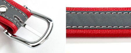 Guler pentru caini din piele ecologica si material textil