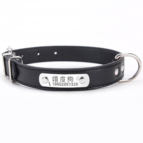 Guler de caine din piele cu sau fara lesa