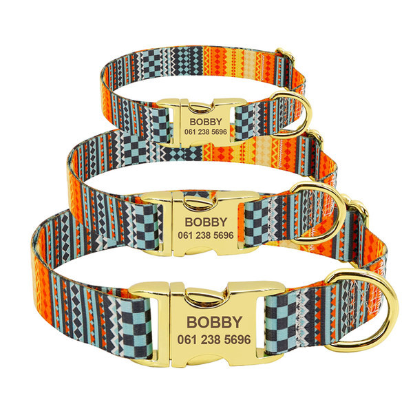 Guler colorat cu inchizator metalic pentru caini