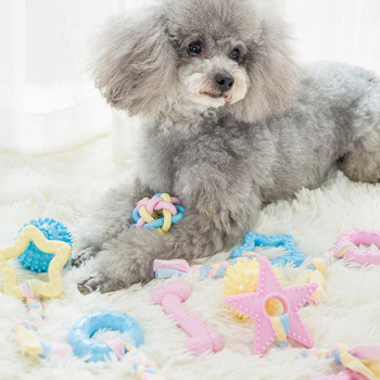 Кучешка играчка за дъвчене с цветно въже