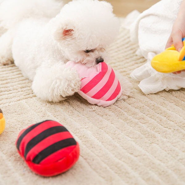 Раирана плюшена играчка за домашни любимци