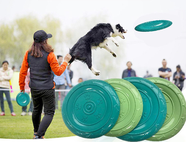 Kummist mänguasi frisbee koertele