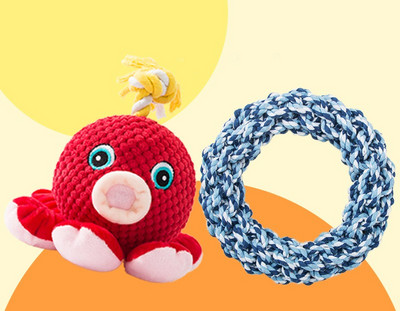 Tekstiilist või kummist koeramänguasi – erinevad mudelid