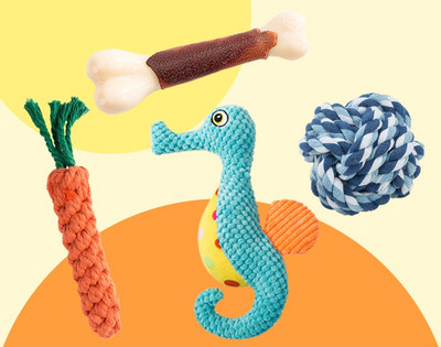 Tekstiilist või kummist koeramänguasi – erinevad mudelid