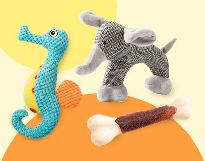 Tekstiilist või kummist koeramänguasi – erinevad mudelid