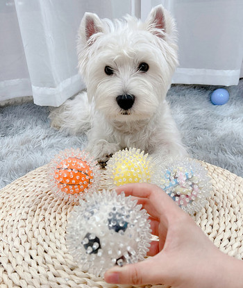 Малка гумена топка за игра на кучета