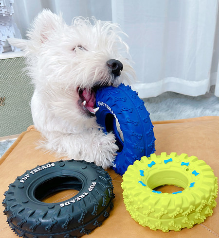 Igračka za psa u obliku gume sa natpisom