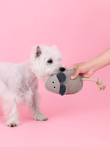 Hiirekujuline heliga väike plüüsist mänguasi