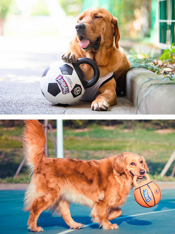 Кучешка играчка топче с дръжка
