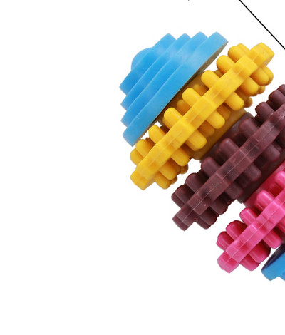 Erinevad kummist mänguasjade mudelid koertele