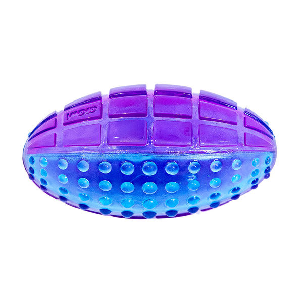 Jucărie de mestecat din cauciuc în formă de minge de rugby