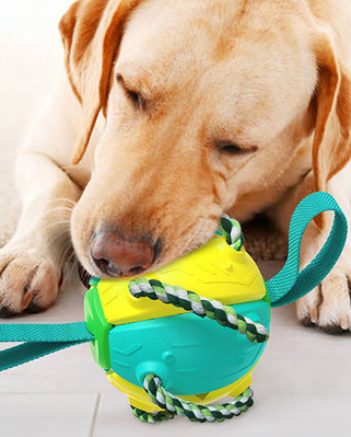 Minge de frisbee de jucărie din cauciuc pentru câini