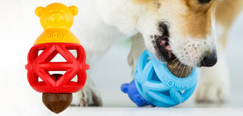 Гумена играчка за кучета с отделение за храна