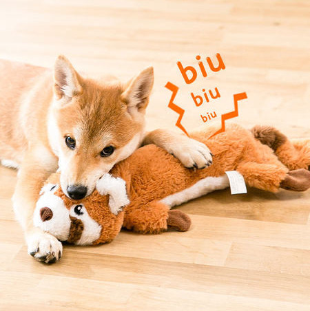 Mängimiseks sobiva heliga plüüsis mänguasi koertele