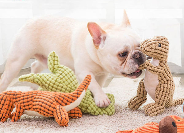 Plīša rotaļlieta pret kodieniem izturīgiem suņiem