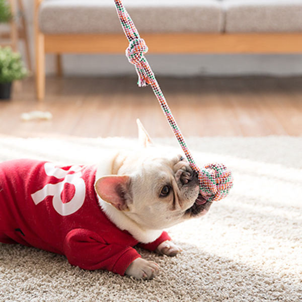 Jucărie textilă pentru câini de mai multe culori