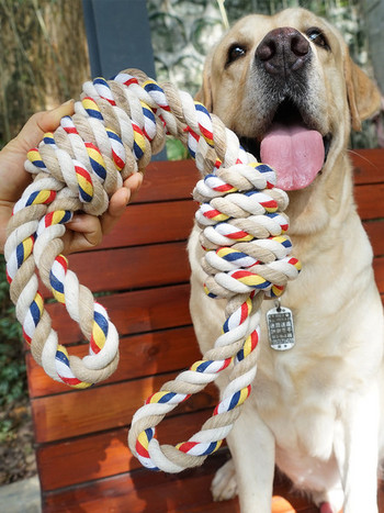 Цветна играчка за кучета - въже