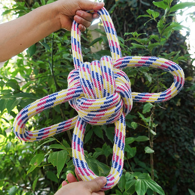 Υφασμάτινο παιχνίδι σκύλου - μπάλα με κόμπο