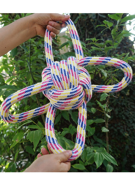 Υφασμάτινο παιχνίδι σκύλου - μπάλα με κόμπο