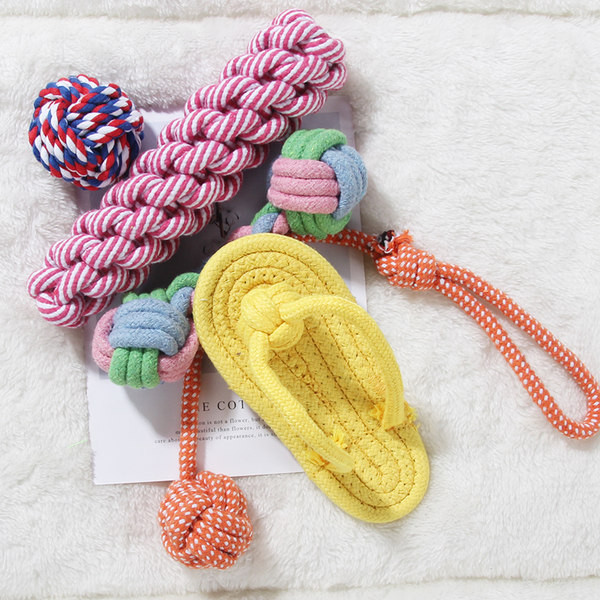 Set jucării pentru câini, papuci și minge