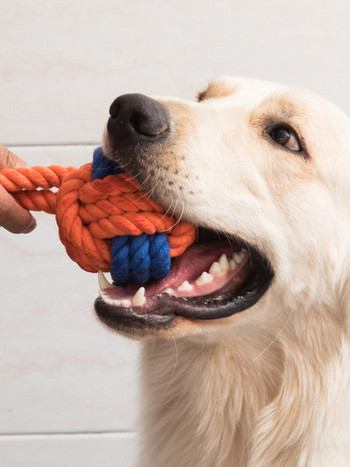 Кучешка играчка въже - два цвята