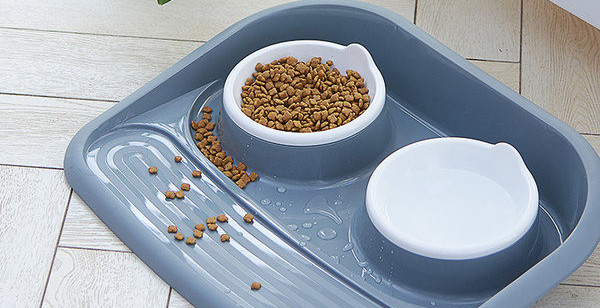 Bol dublu din plastic pentru caini