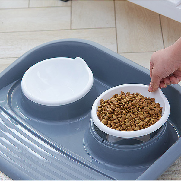 Bol dublu din plastic pentru caini