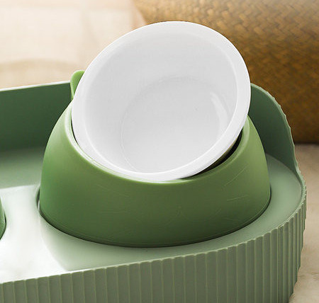 Ταΐστρα σκύλων με δύο μπολ ή ένα και ένα διανομέα νερού