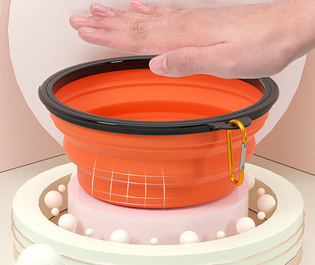 Πτυσσόμενο μπολ σιλικόνης για σκυλοτροφή