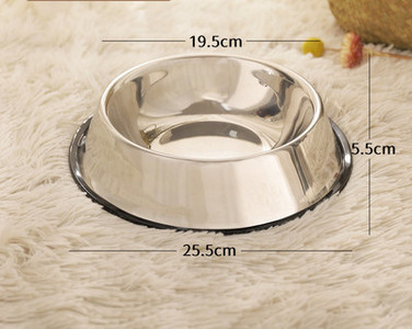 Στρογγυλό μπολ από ανοξείδωτο χάλυβα για τροφή για σκύλους