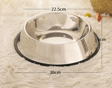 Στρογγυλό μπολ από ανοξείδωτο χάλυβα για τροφή για σκύλους