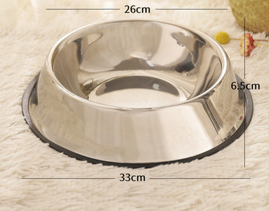Στρογγυλό μπολ από ανοξείδωτο χάλυβα για τροφή για σκύλους