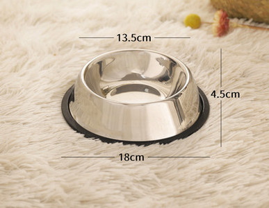 Στρογγυλό μπολ από ανοξείδωτο χάλυβα για τροφή για σκύλους