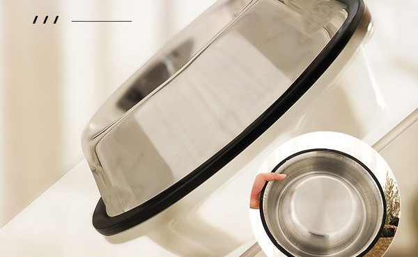 Στρογγυλό μπολ από ανοξείδωτο χάλυβα για τροφή για σκύλους