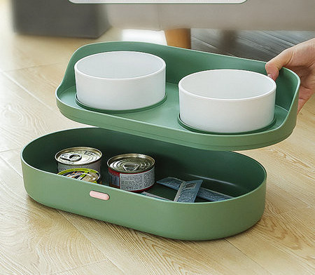 Αντιολισθητικό μπολ για φαγητό και νερό με εσωτερική θήκη