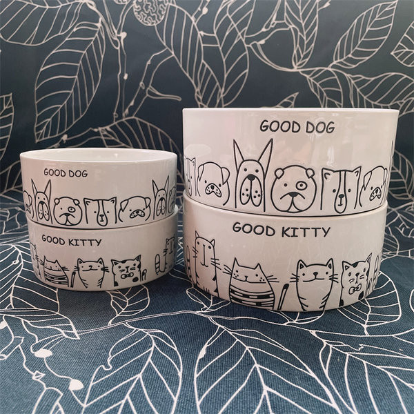 Bol din ceramică pentru animale de companie cu inscripție