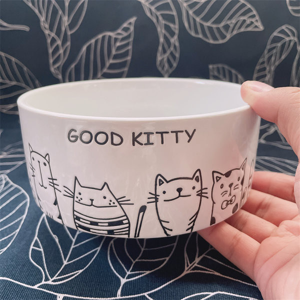 Bol din ceramică pentru animale de companie cu inscripție