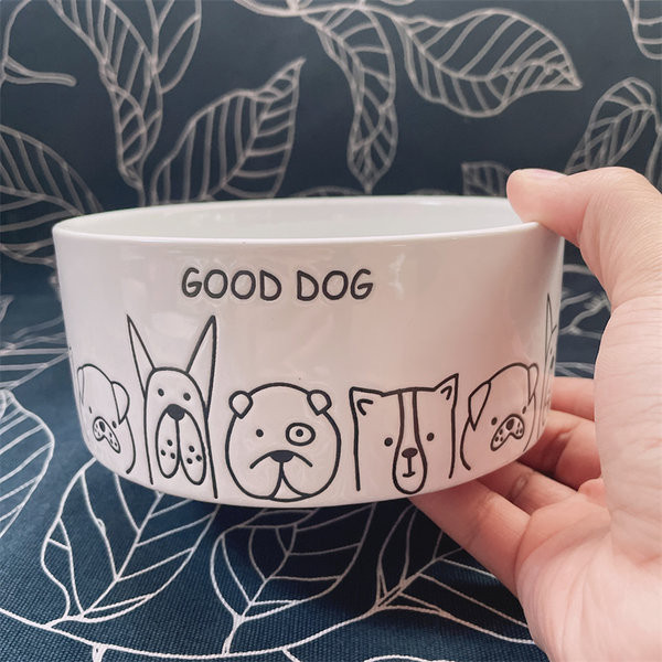 Bol din ceramică pentru animale de companie cu inscripție